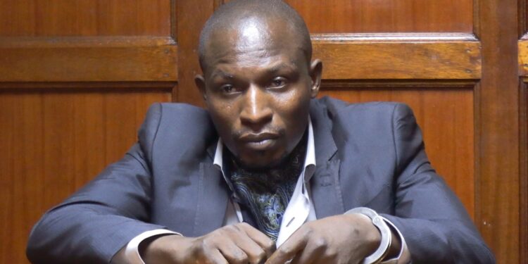 Activist Francis Awino on the dock at milimani Magistrate court for plea taking on 23rd of April 2026